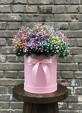 Цветочная композиция из Гипсофила и Розы в шляпной коробке #REPLACE_PRED# Псыгансу