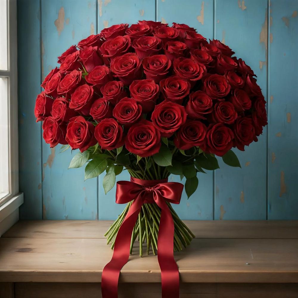 Букет Красные розы Блэк Меджик в Псыгансу