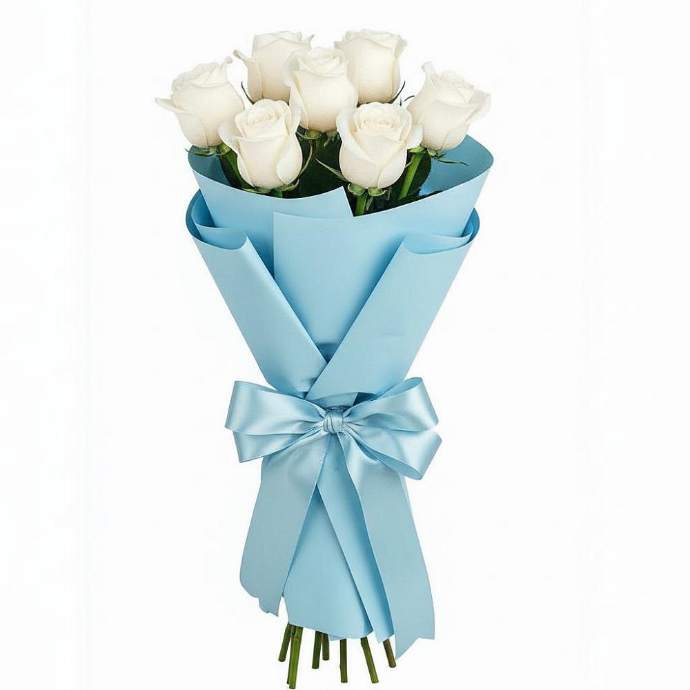 Букет 7 белых роз Проуд в Псыгансу