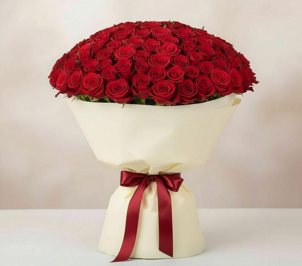 Букет 101 Красная роза Милано в Псыгансу