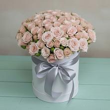 Цветочная композиция из Розы в шляпной коробке в Псыгансу