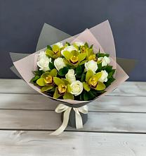 Букет цветов из:  Орхидеи и Розы в Псыгансу