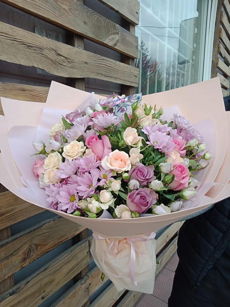 Букет цветов из: Розы и Хризантемы в Псыгансу