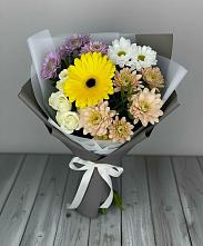 Букет цветов из:  Розы, Герберы и Хризантемы #REPLACE_PRED# Псыгансу