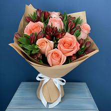Букет цветов из:  Розы и Альстромерии в Псыгансу