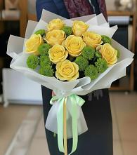 Букет цветов из:  Хризантемы и Розы в Псыгансу
