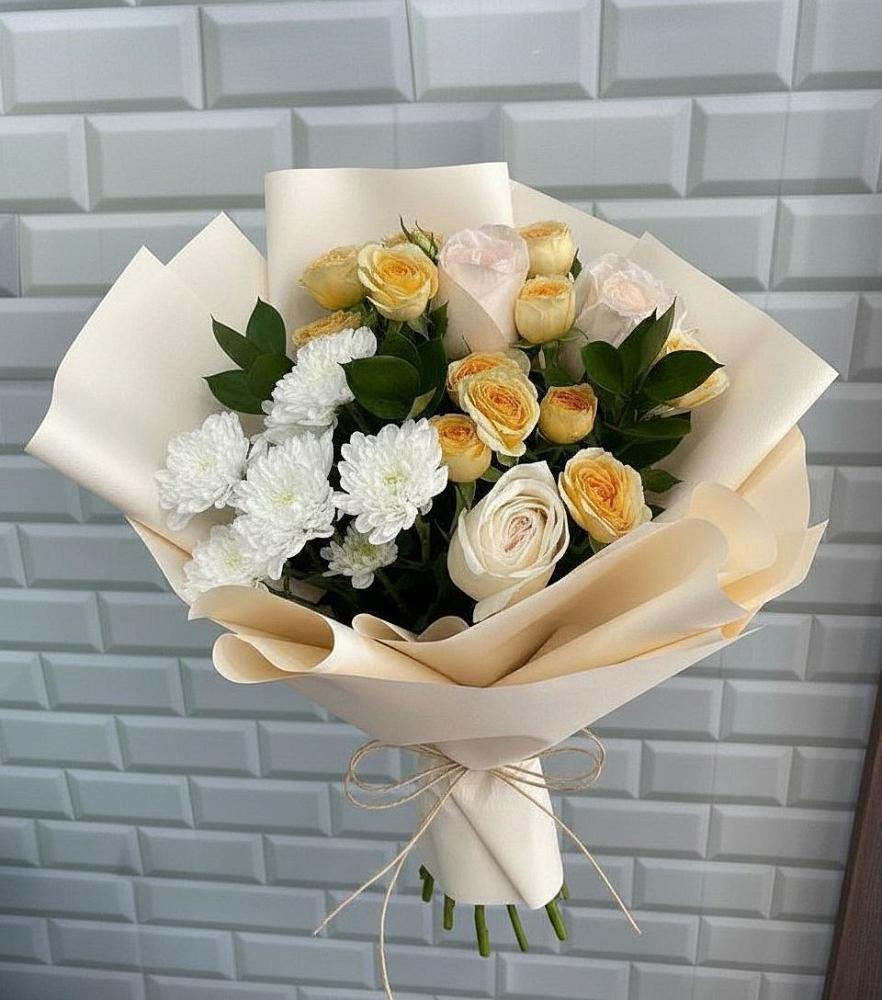 Букет цветов из: Розы и Хризантемы в Псыгансу