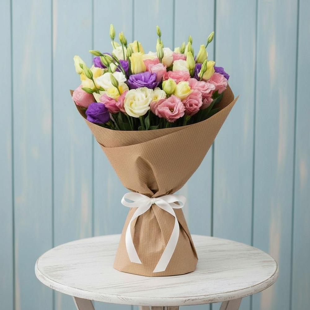 Букет цветов из: Лизиантусы в Псыгансу