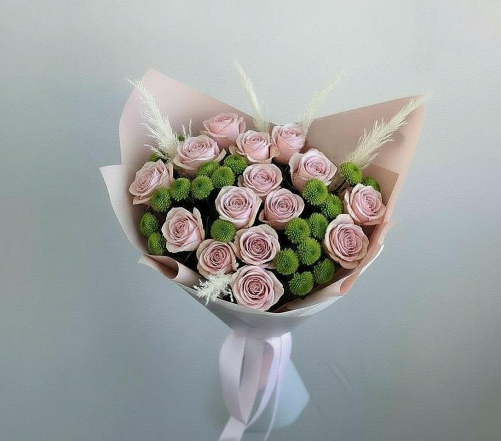 Букет цветов из: Розы и Хризантемы в Псыгансу