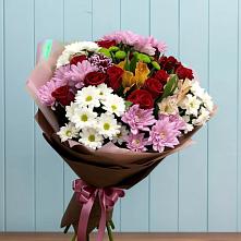Букет цветов из:  Розы, Хризантемы и Альстромерии в Псыгансу