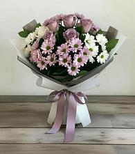 Букет цветов из:  Хризантемы и Розы #REPLACE_PRED# Псыгансу