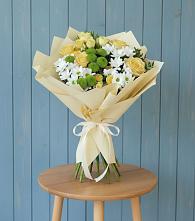 Букет цветов из:  Хризантемы и Розы #REPLACE_PRED# Псыгансу