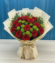 Букет цветов из:  Розы и Хризантемы в Псыгансу