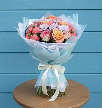 Букет цветов из:  Хризантемы и Розы #REPLACE_PRED# Псыгансу