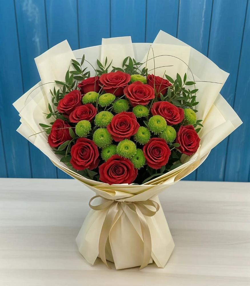 Букет цветов из: Розы и Хризантемы в Псыгансу